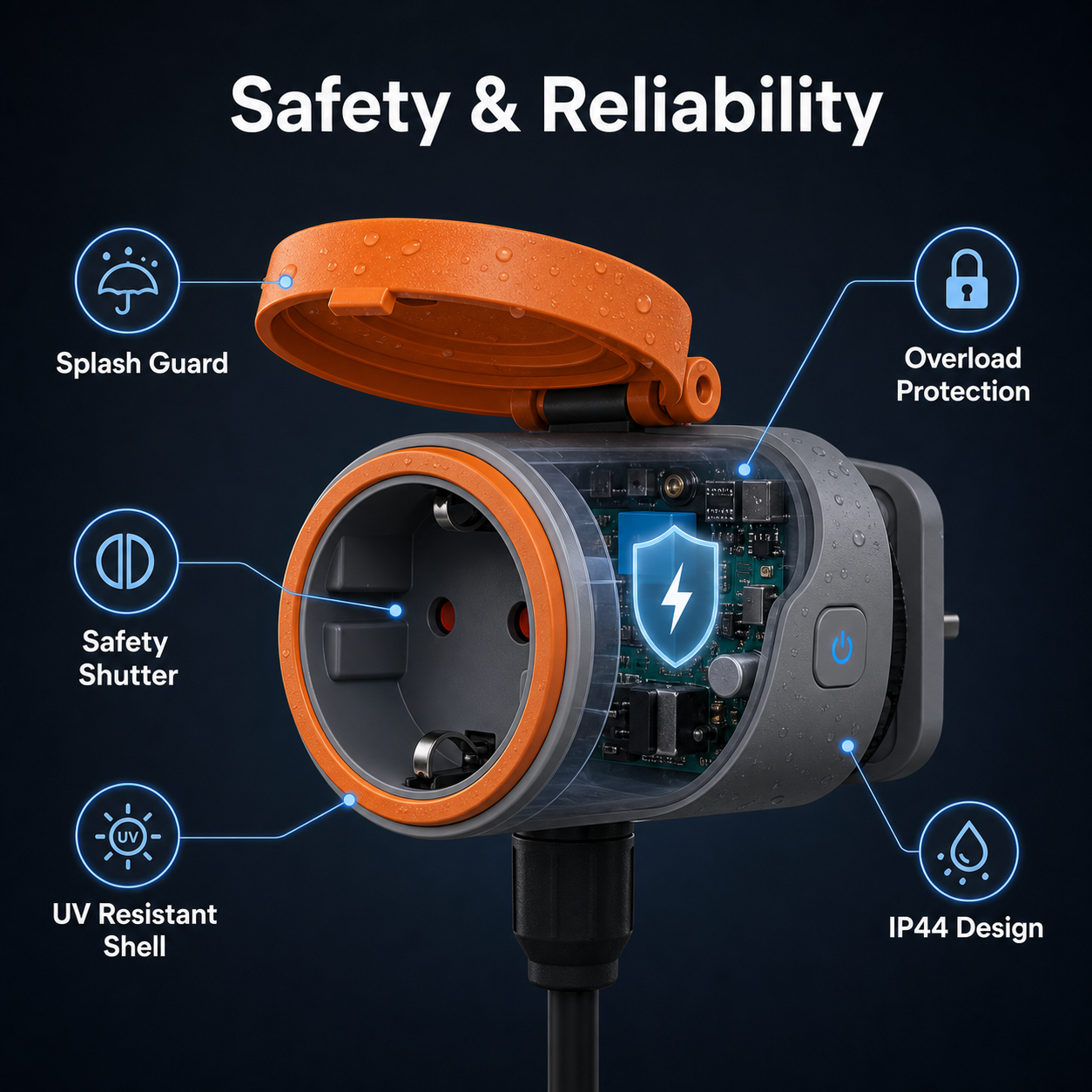 NéoPlug Outdoor Matter Pro safety and reliability protections