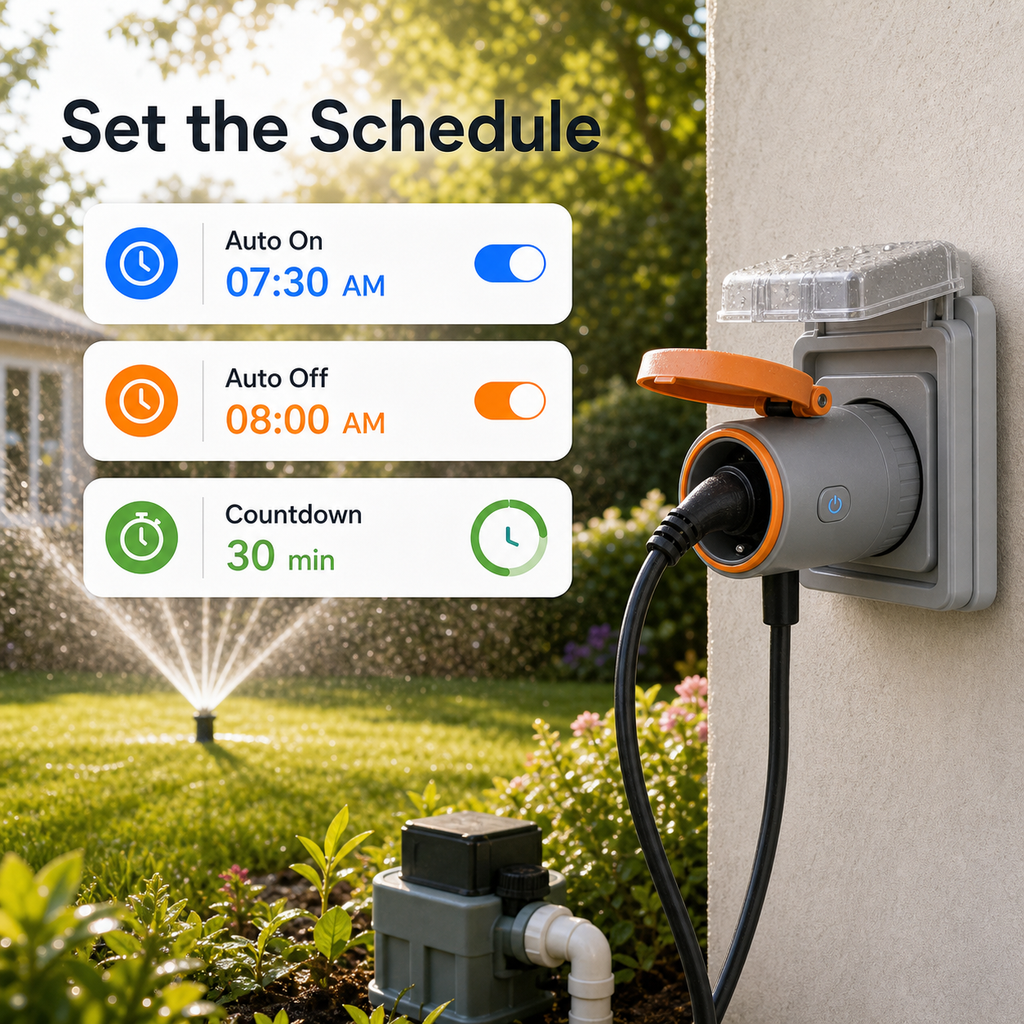 NéoPlug Outdoor Matter Pro schedule and countdown control