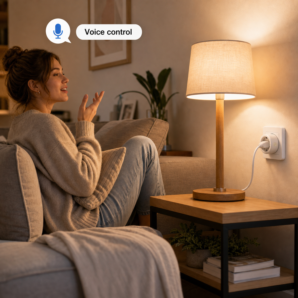 Generic voice control scene with WiFi smart plug and lamp