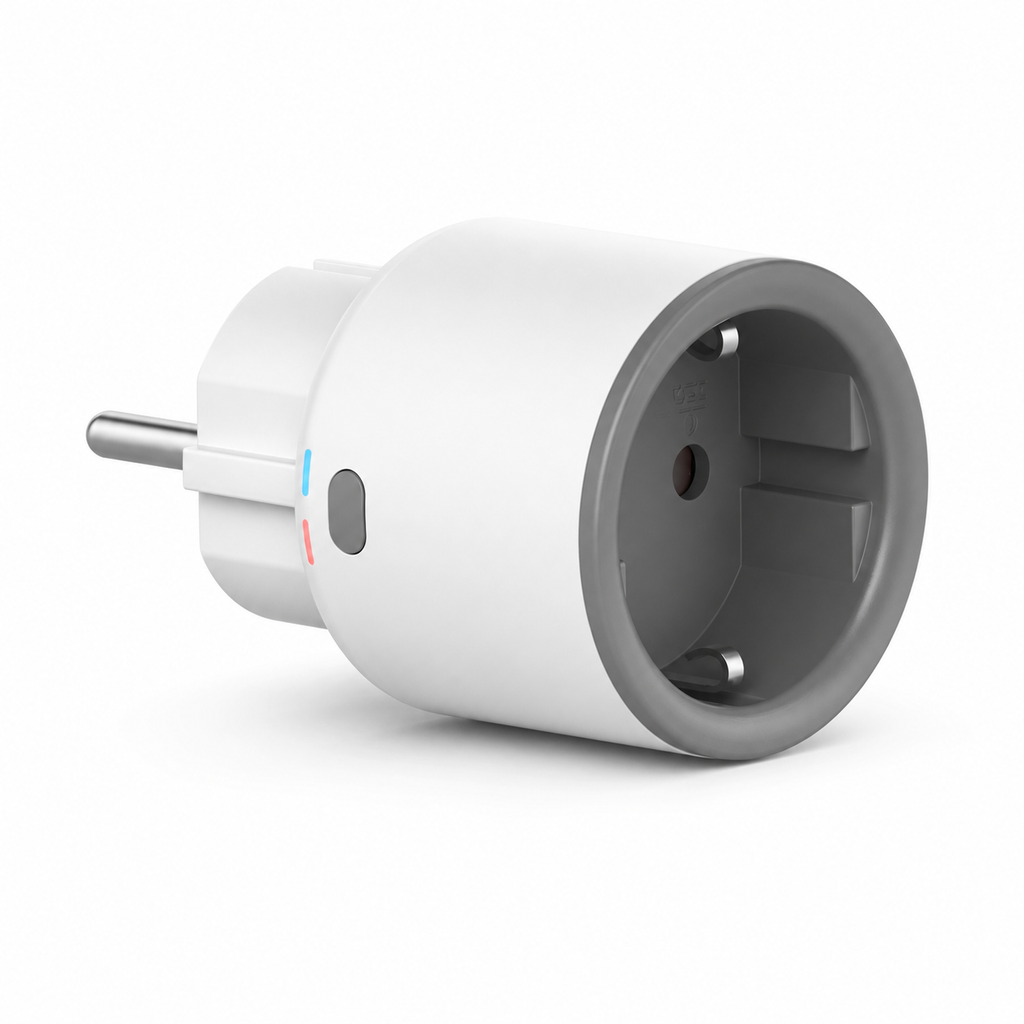 Prise connectée Wi-Fi NéoPlug S60 Pro format Type F sur fond blanc