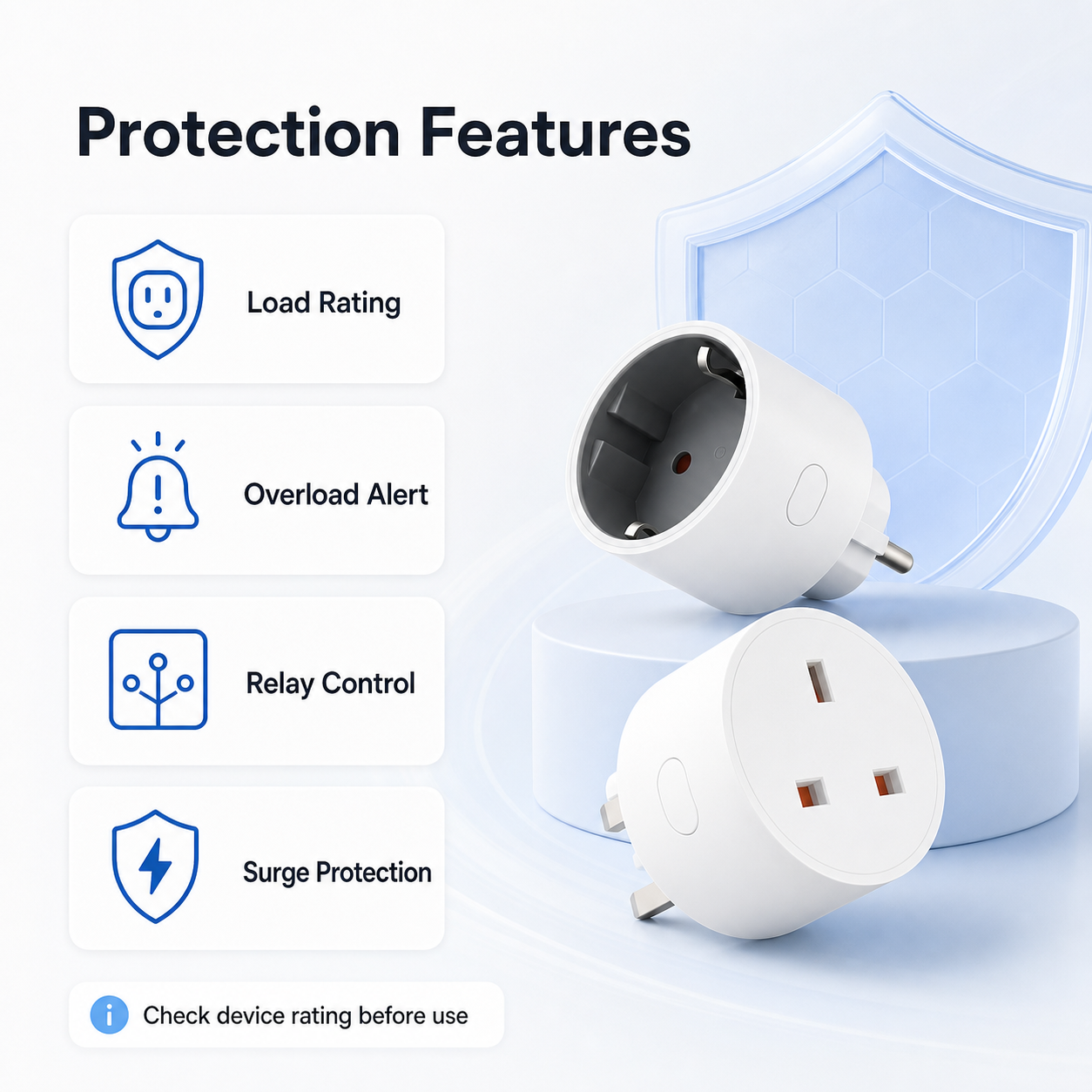 Protection feature overview for Zigbee smart plug