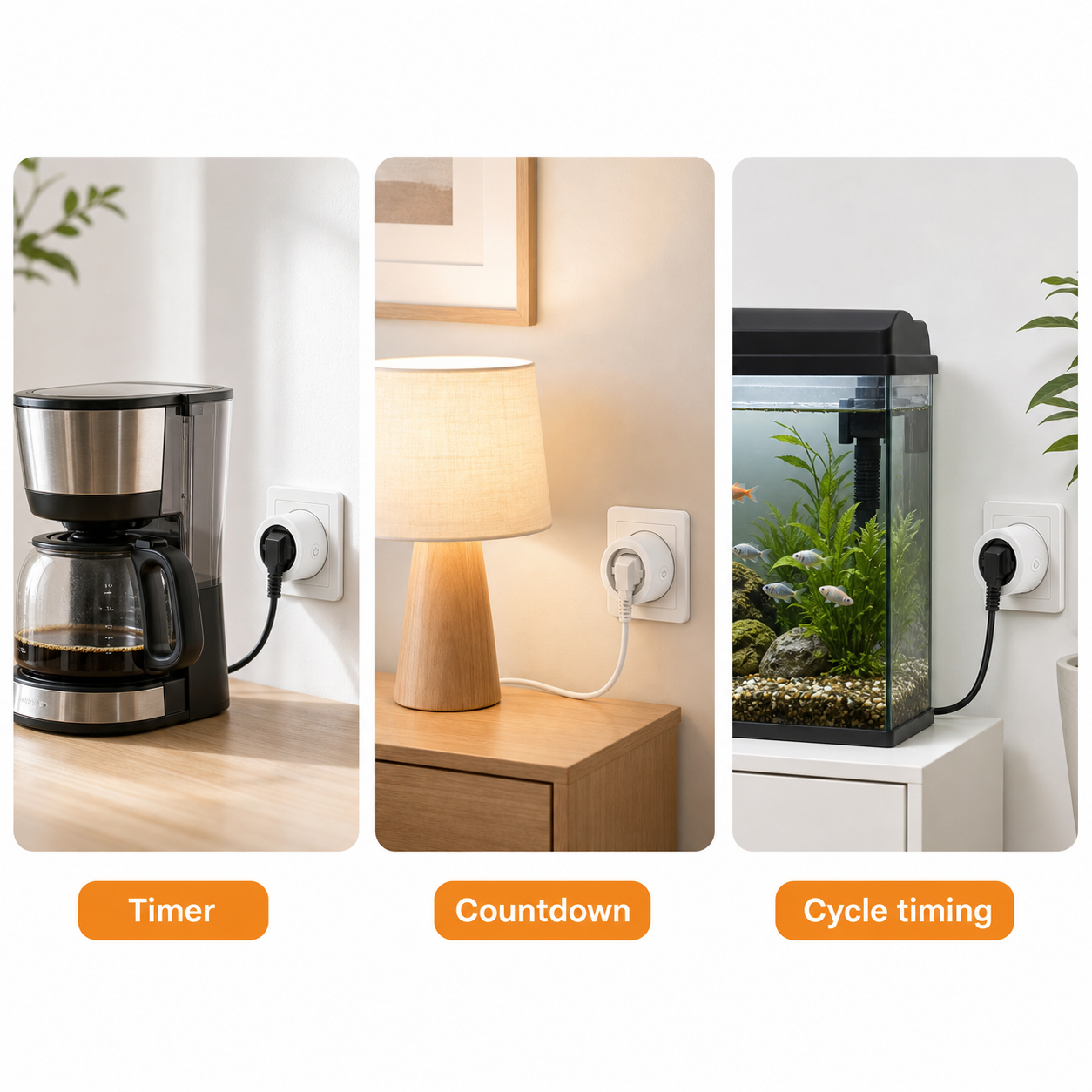 Timer countdown and cycle timing scenes for WiFi smart plug