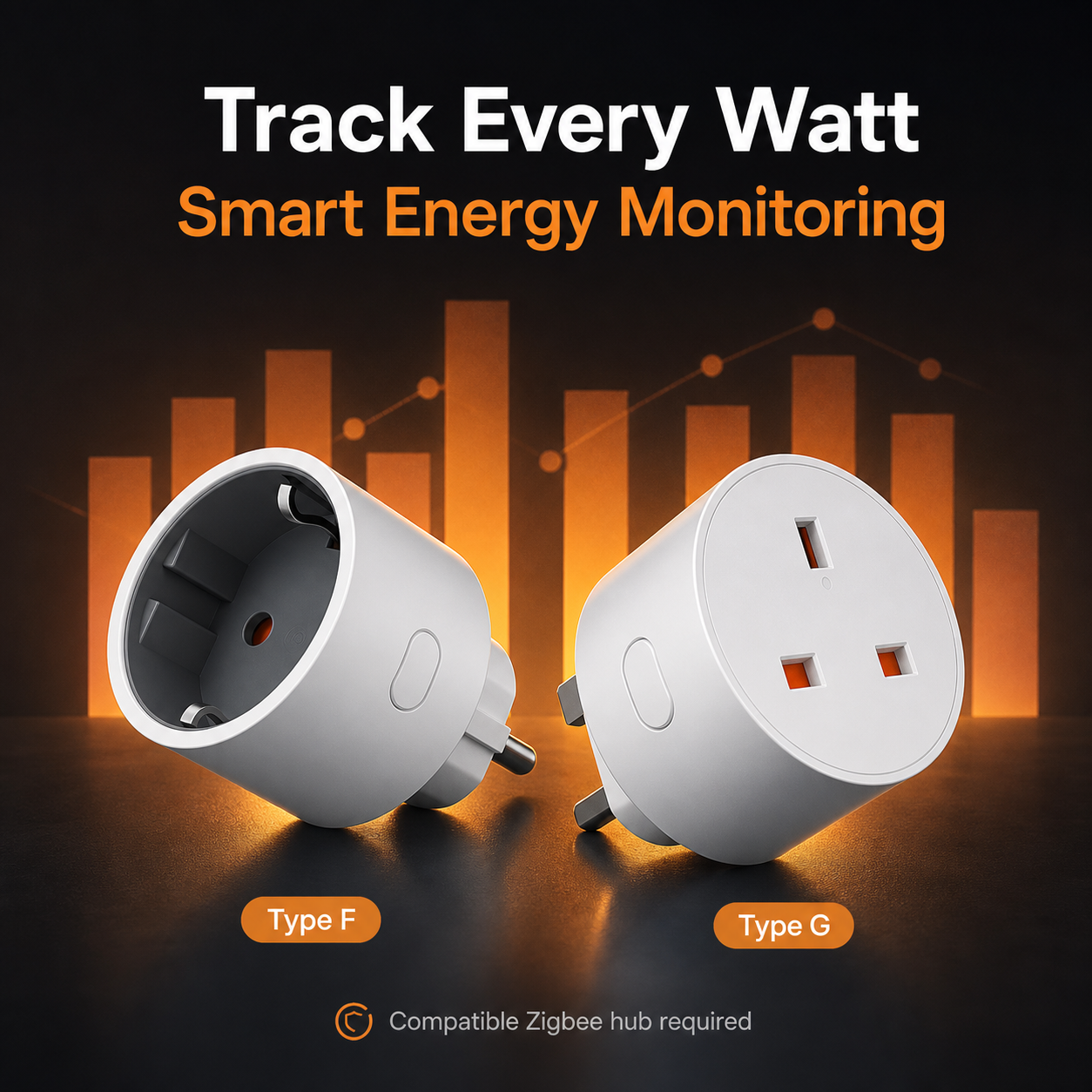 Premium energy monitoring hero image for Zigbee smart plug