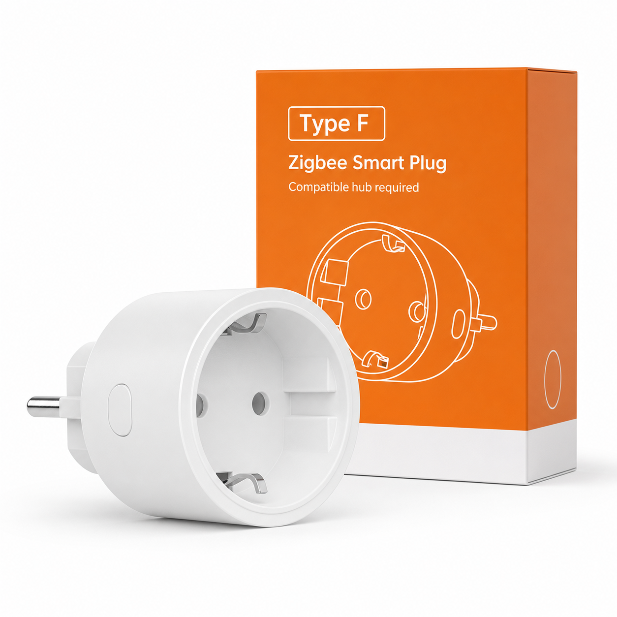Type F Zigbee smart plug with neutral retail box