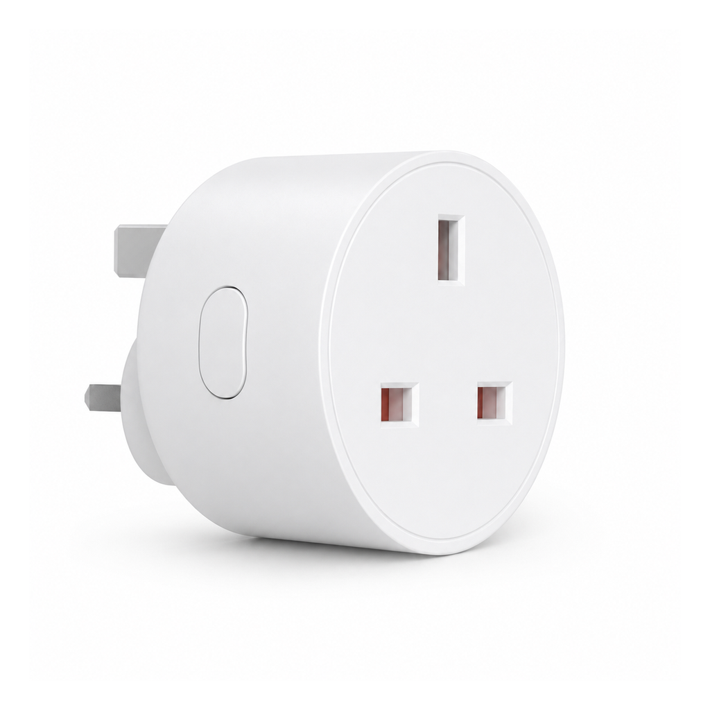 Prise intelligente ZigBee NéoPlug S60 Pro Type G sur fond blanc