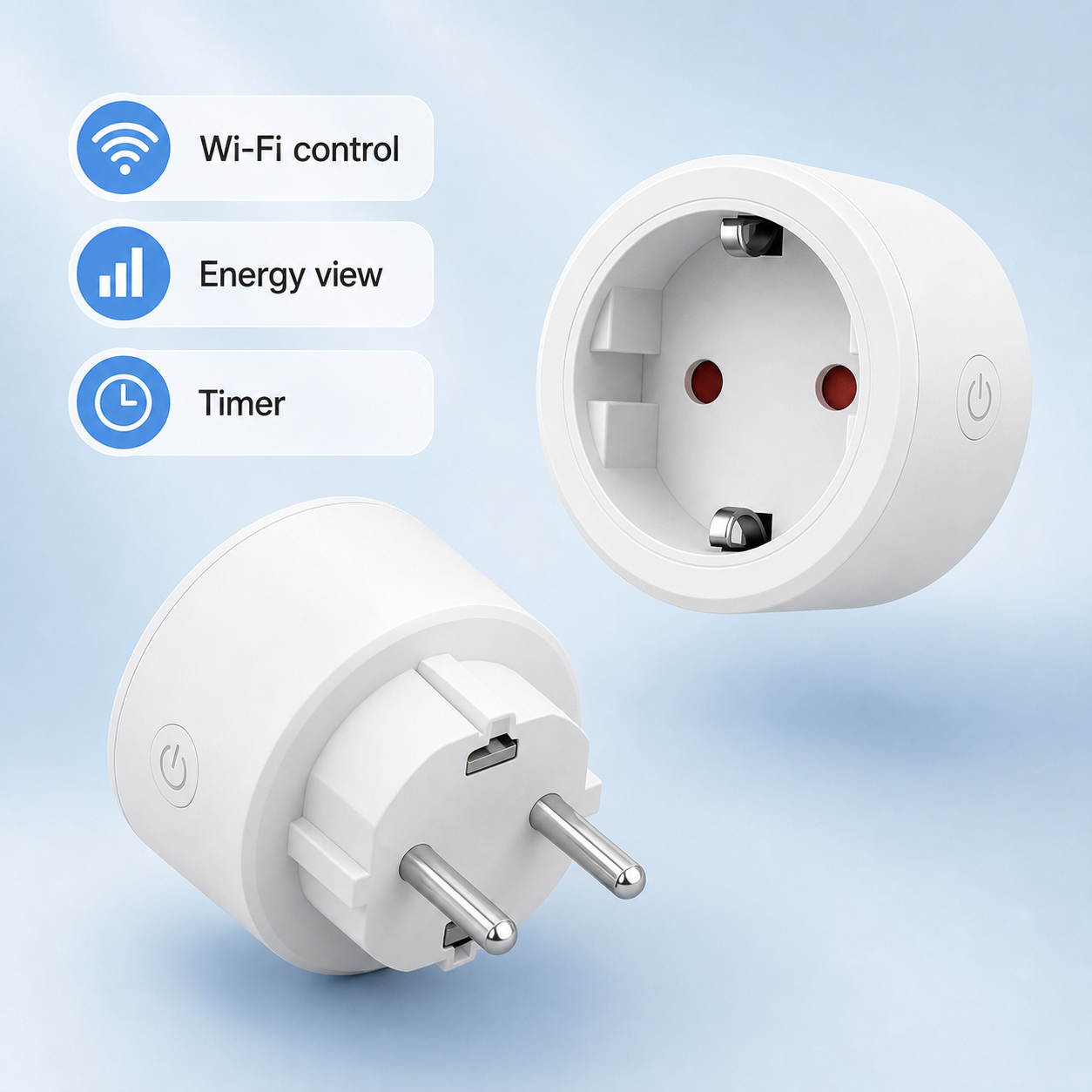 WiFi smart plug feature image with energy view and timer