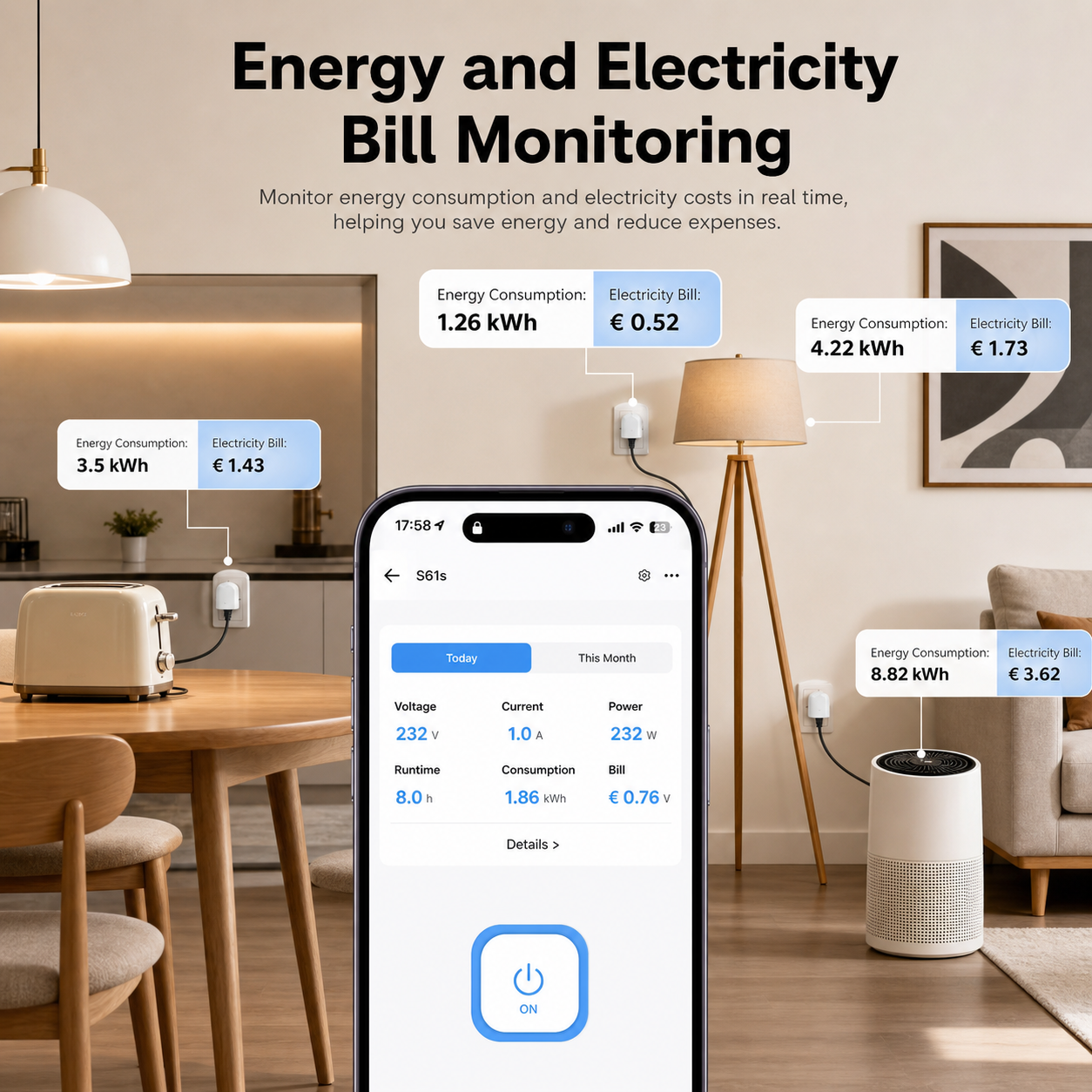 NéoPlug S61 Matter Pro energy and electricity bill monitoring
