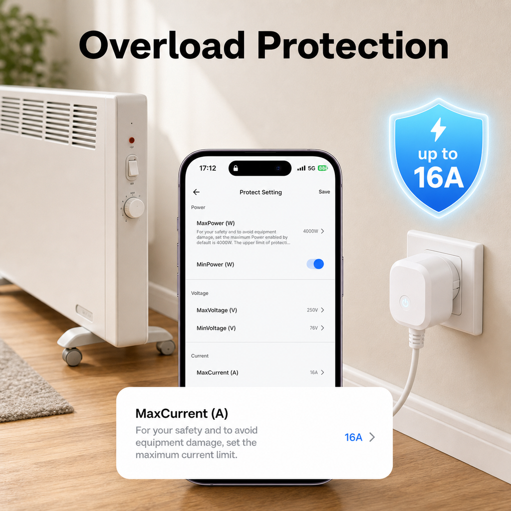 NéoPlug S61 Matter Pro overload protection up to 16A
