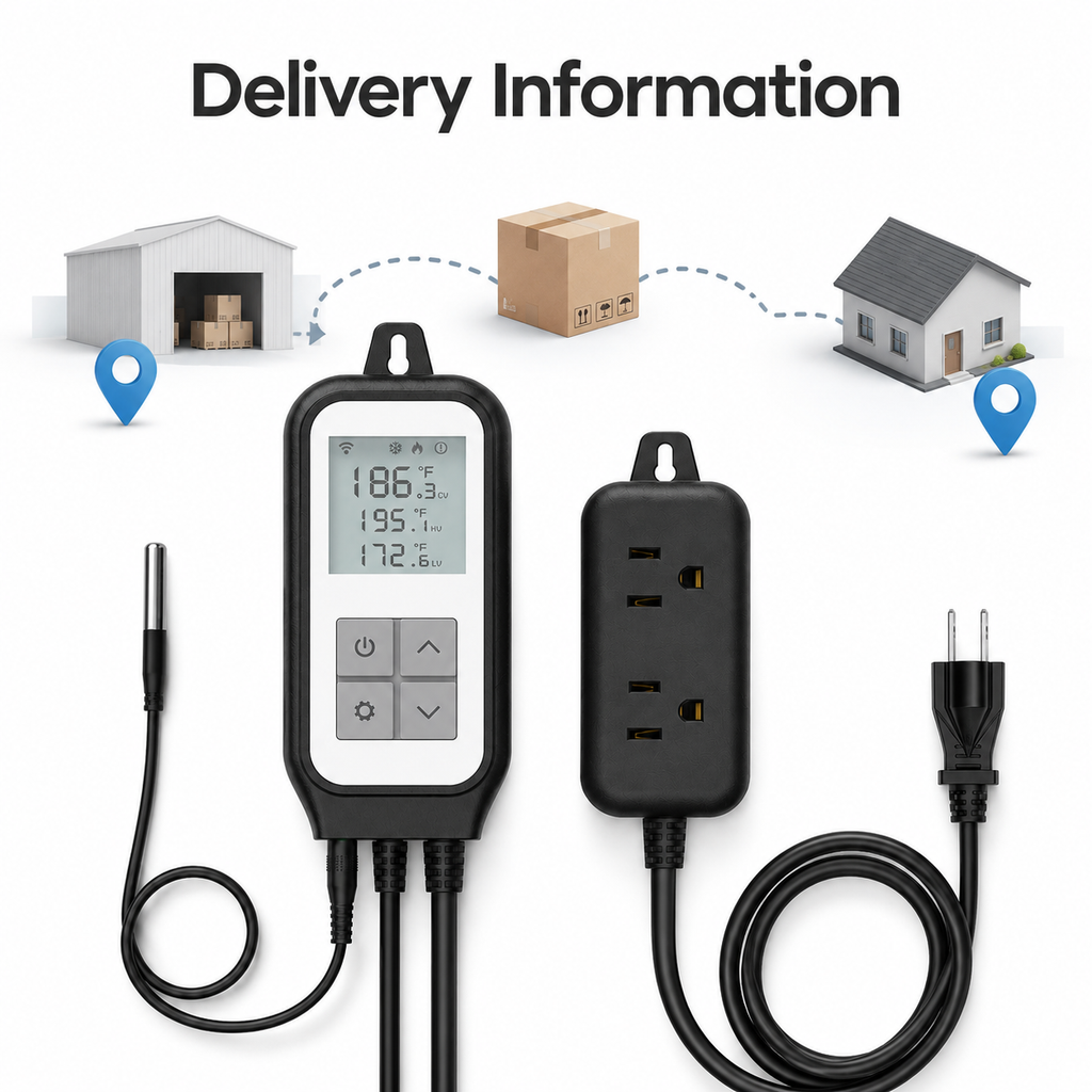 Clean delivery information visual for thermostat plug order