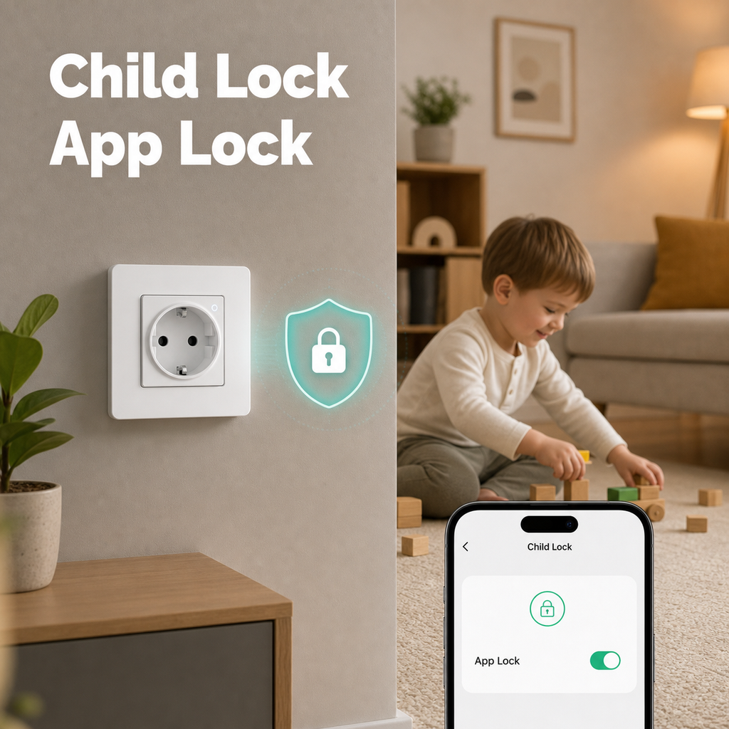 Child lock app lock image for EU wall socket