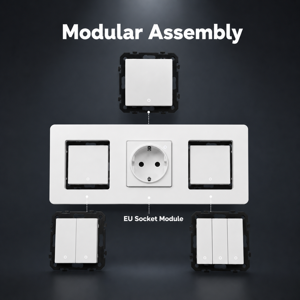 Modular assembly image for EU wall socket module