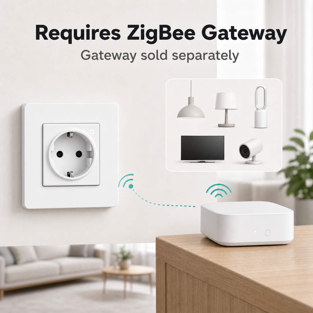 Zigbee gateway requirement image for EU wall socket