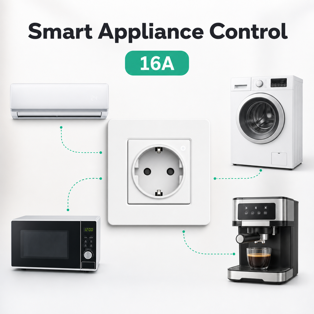 Smart appliance control image for EU wall socket with 16A label