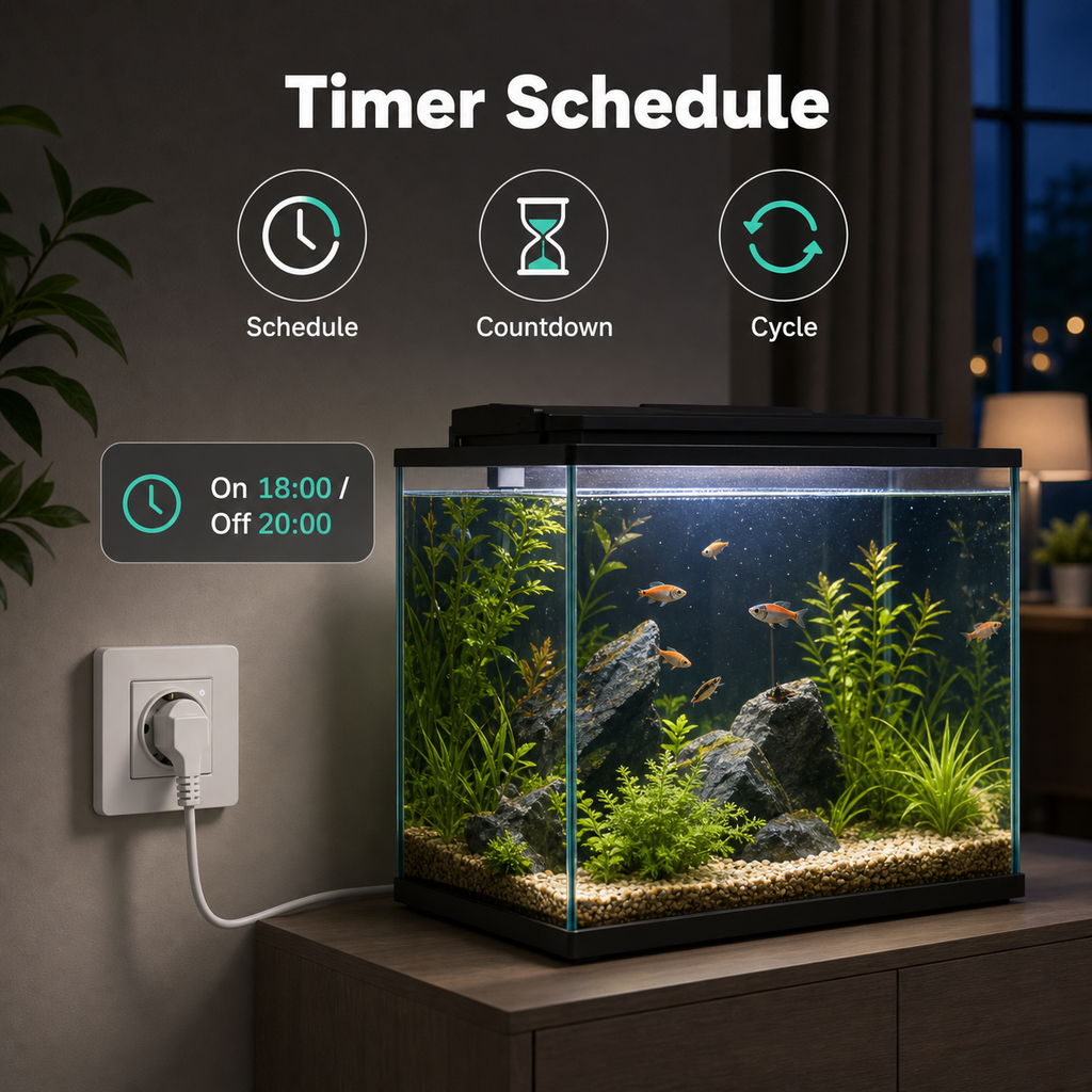 Timer schedule image for EU wall socket used with aquarium