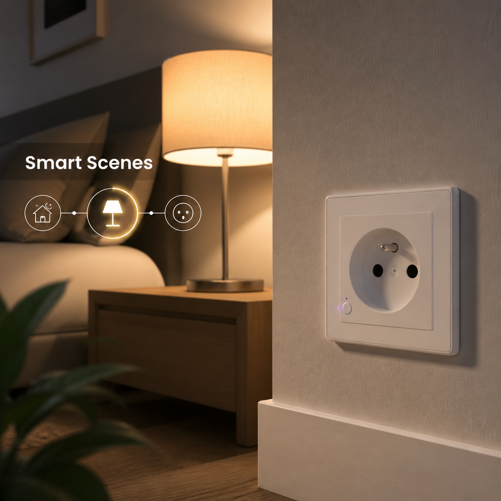 Scénarios intelligents avec prise murale connectée Type E