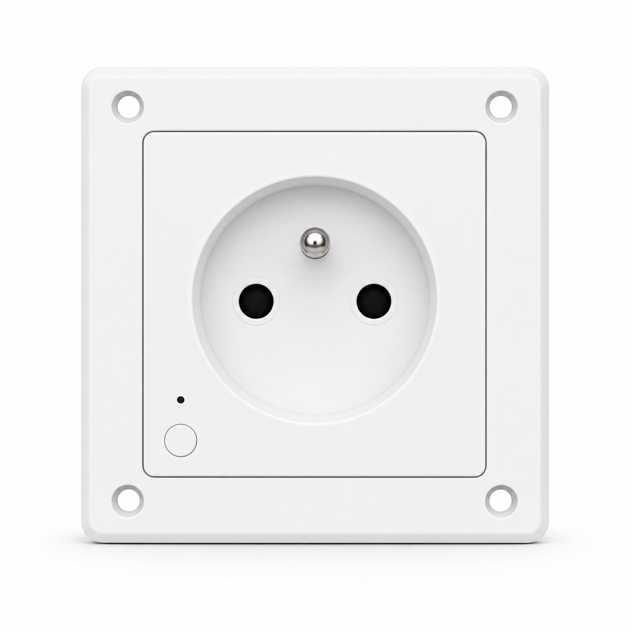 Prise murale Wi-Fi Matter Type E NéoPlug Wall Matter Pro vue frontale sur fond blanc