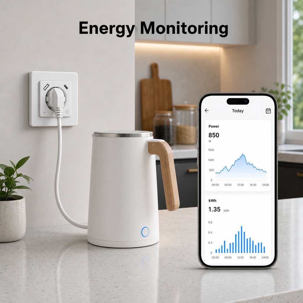 Energy monitoring interface for WiFi wall socket