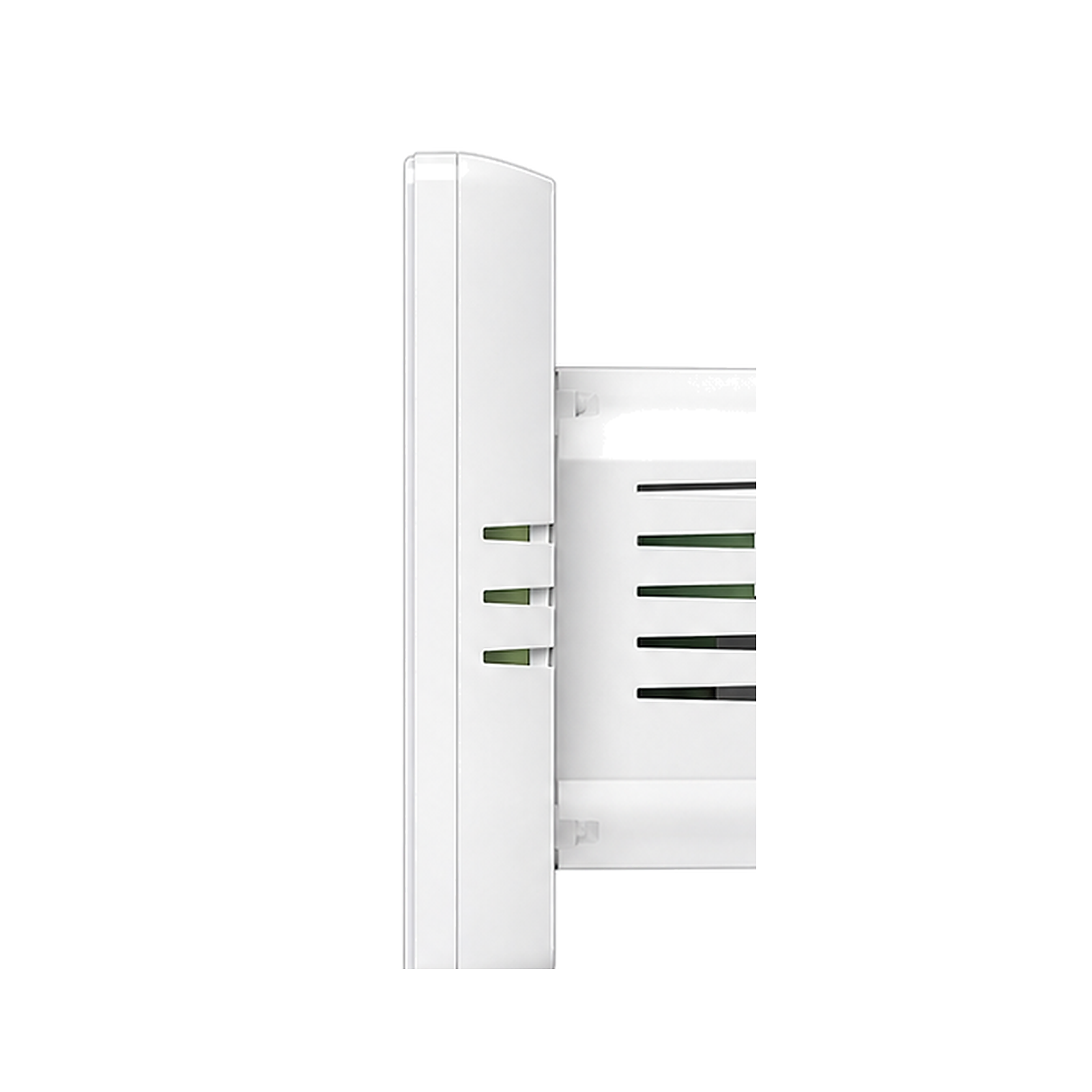Profil latéral de la prise murale Wi-Fi NéoPlug sur fond blanc