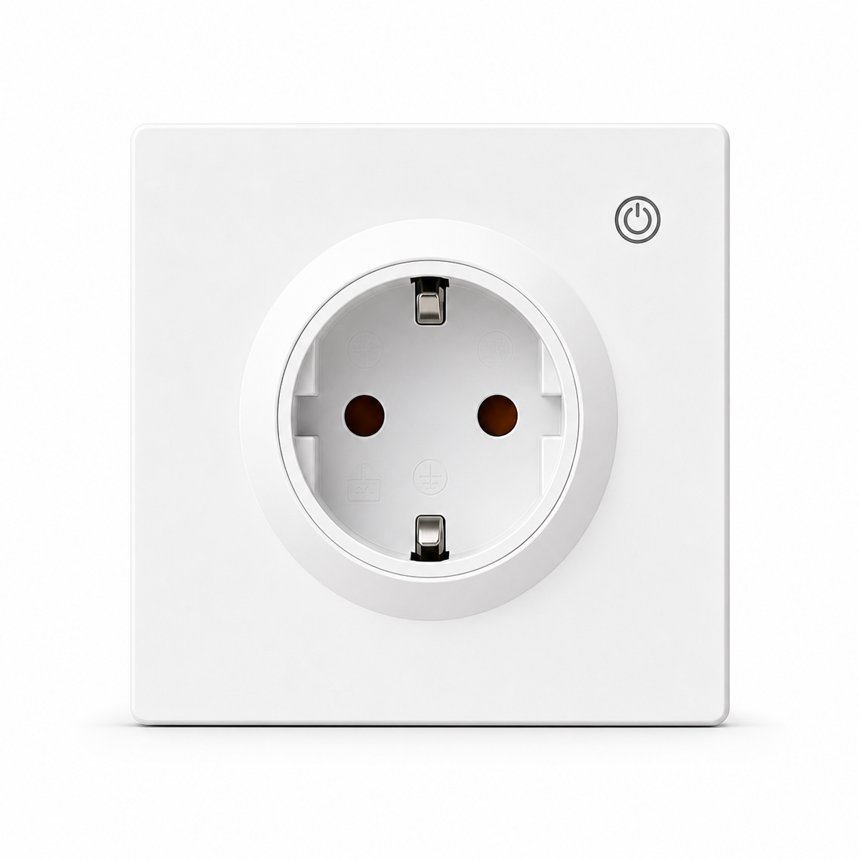 Prise murale Wi-Fi Type F NéoPlug Wall Pro vue frontale sur fond blanc