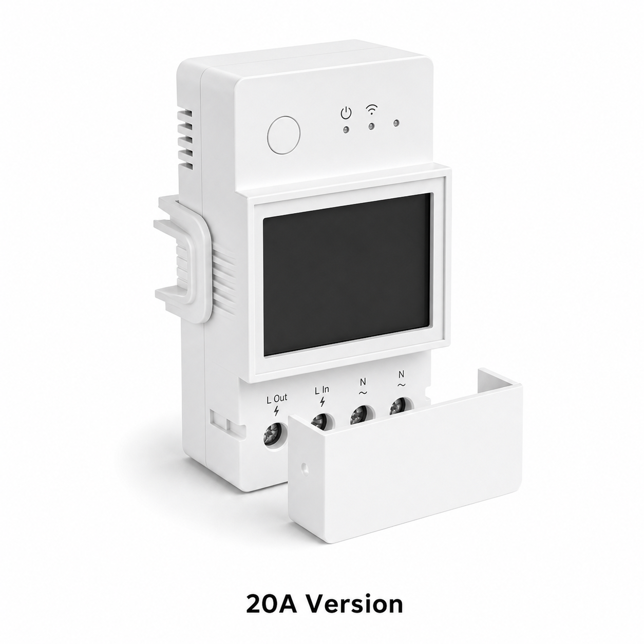20A version studio packshot of Wi-Fi DIN-rail power meter module