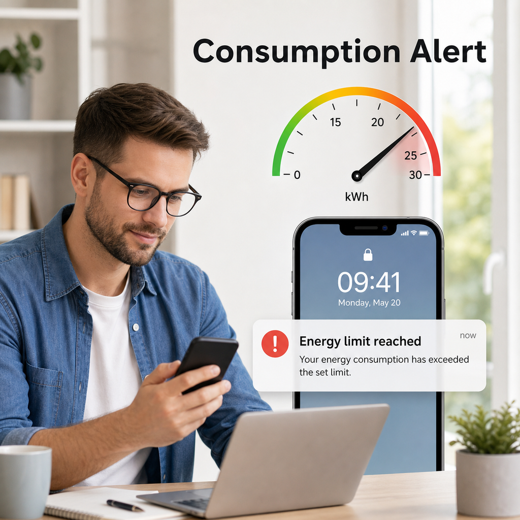 Consumption alert notification for Wi-Fi energy meter module