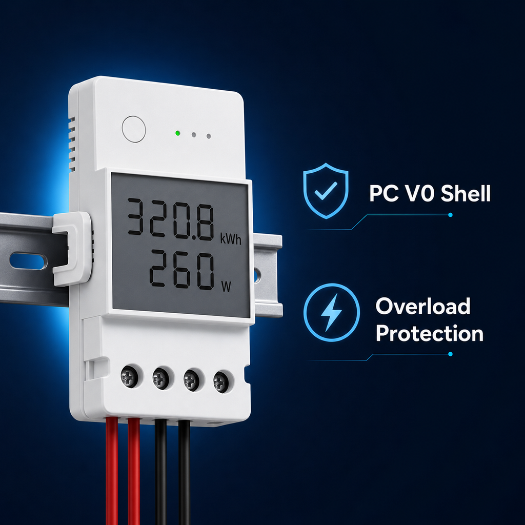 PC V0 shell and overload protection feature for energy meter module