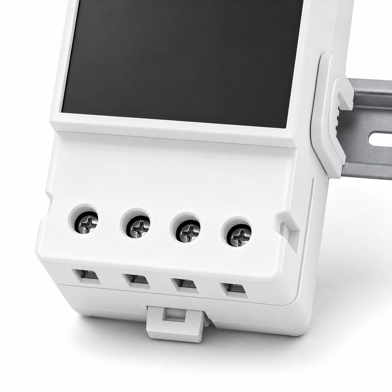 Close-up of screw terminals on Wi-Fi DIN-rail power meter module