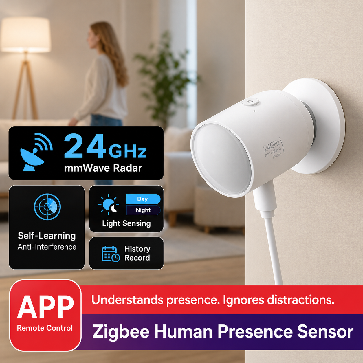 NéoPresence Core Pro 24GHz mmWave Zigbee human presence sensor main image