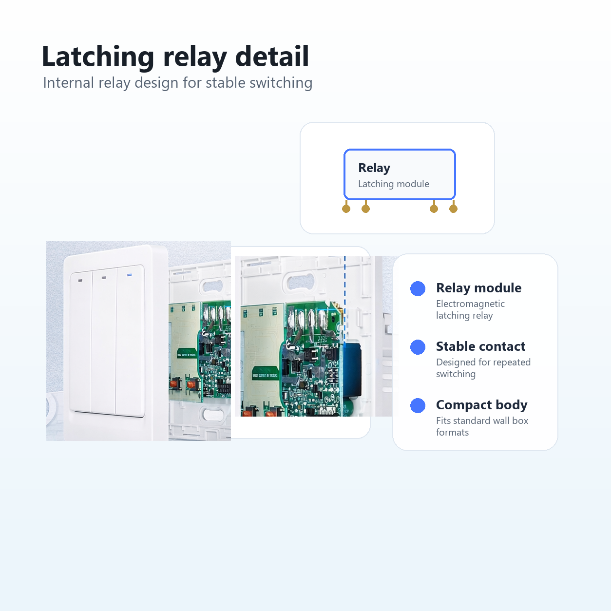 Latching relay detail image for NéoPush Hybrid Comfort switch
