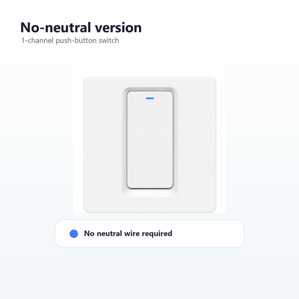 No-neutral one-channel NéoPush Hybrid Comfort switch