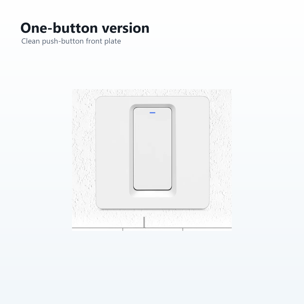 Studio image of one-channel NéoPush Hybrid Comfort WiFi push-button switch