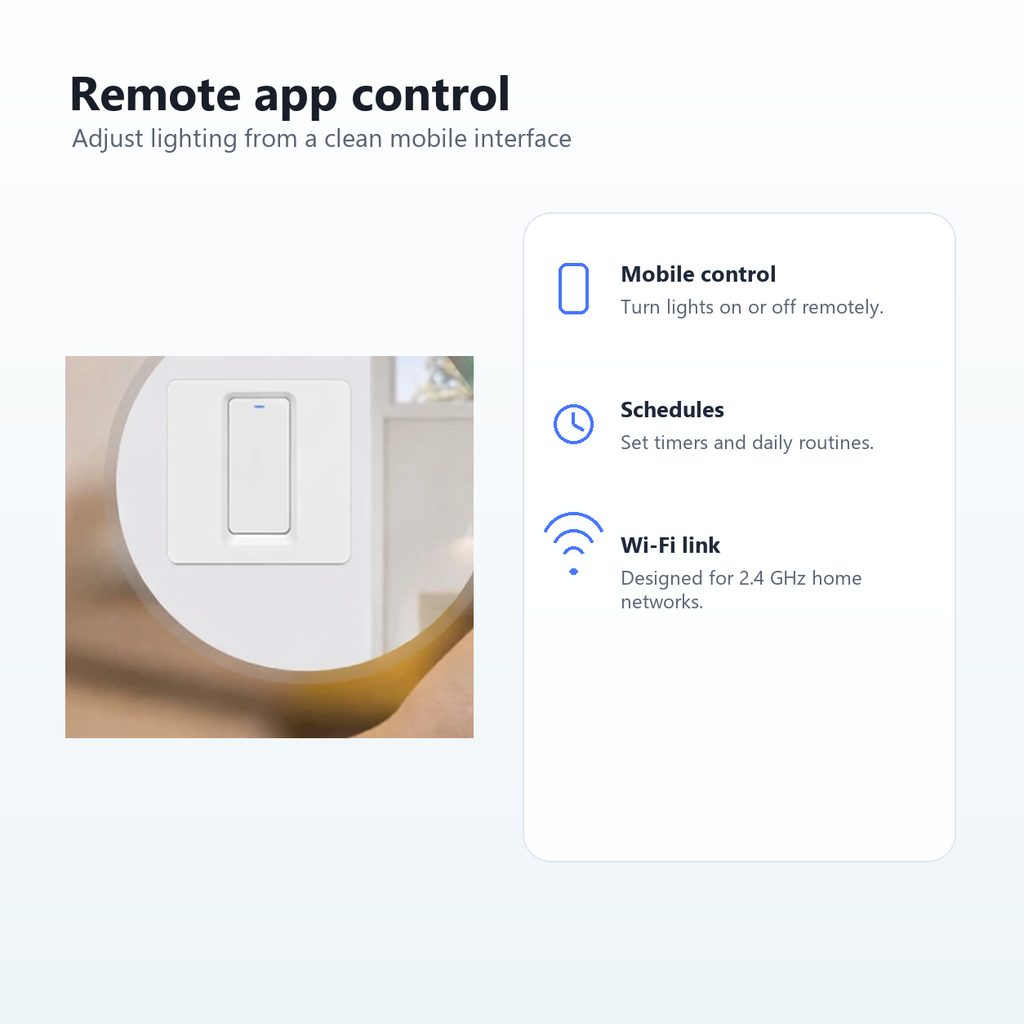 Remote app control feature image for NéoPush Hybrid Comfort switch