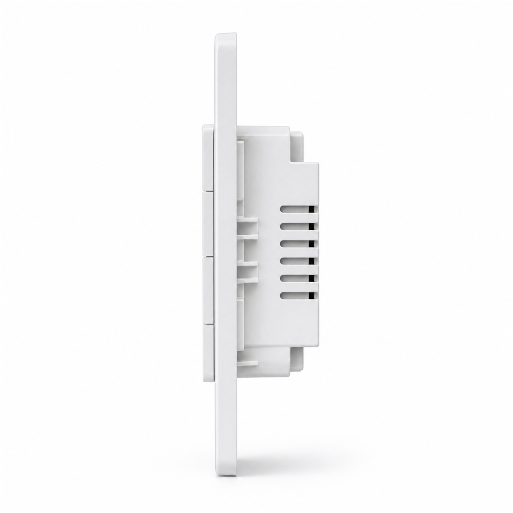 Profil latéral de l’interrupteur WiFi NéoPush Hybrid Comfort US blanc