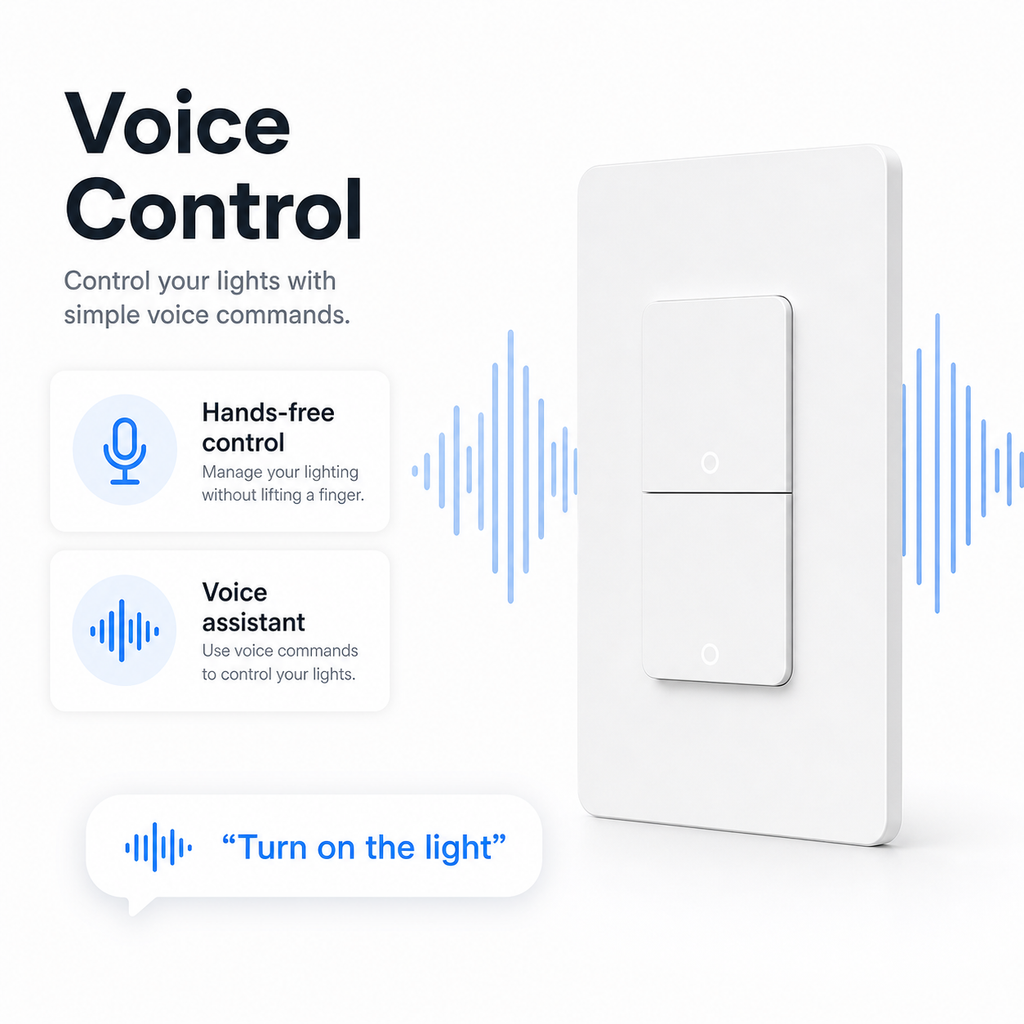 Generic voice control graphic for NéoPush Hybrid Comfort US WiFi switch