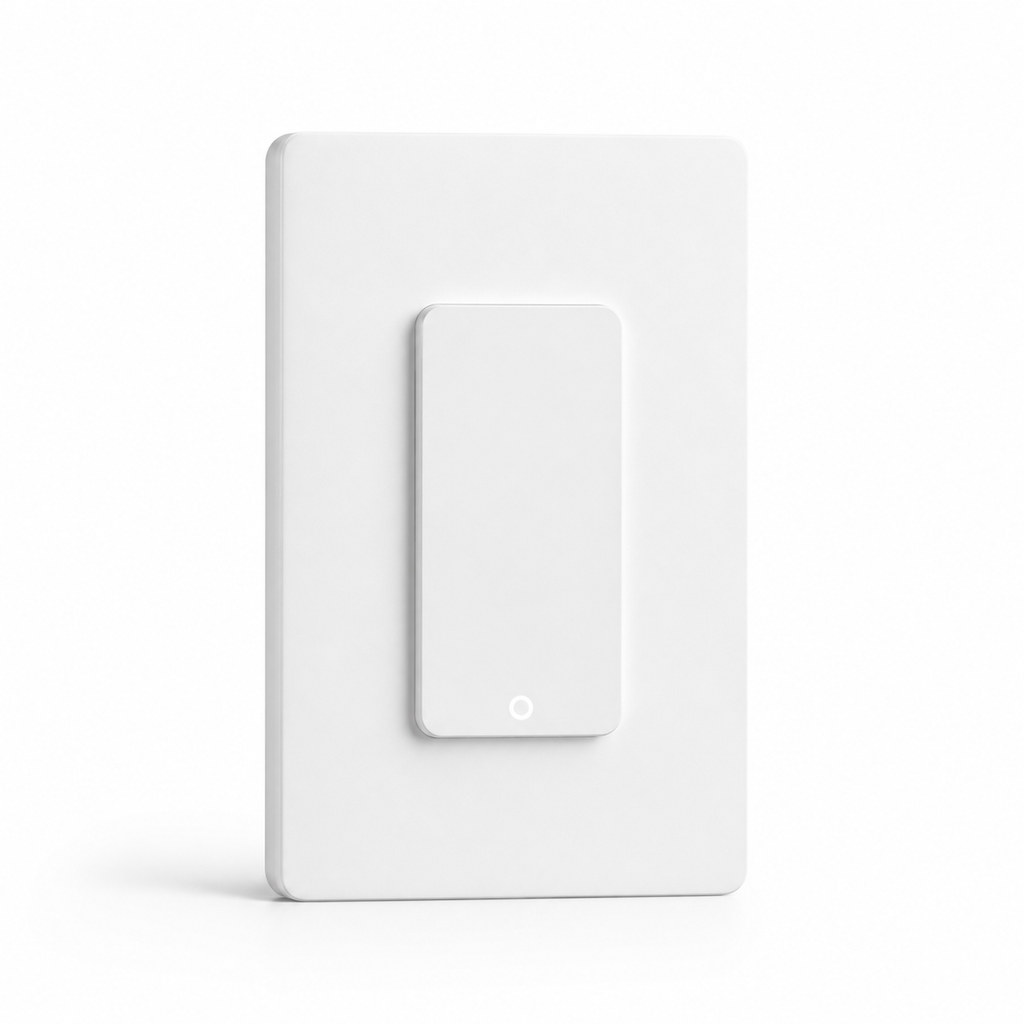 White NéoPush Hybrid Comfort US WiFi wall switch with one button