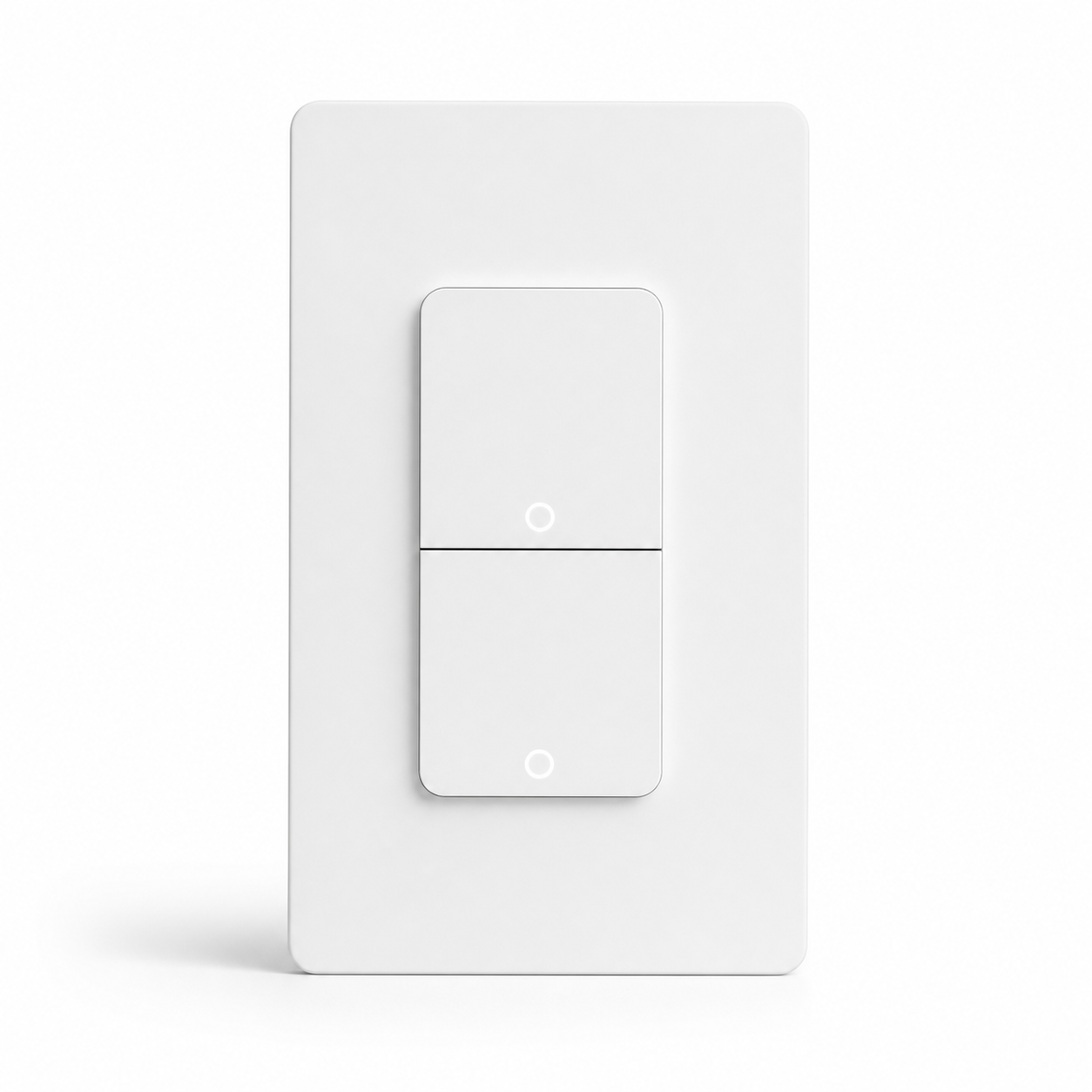 White NéoPush Hybrid Comfort US WiFi wall switch with two buttons