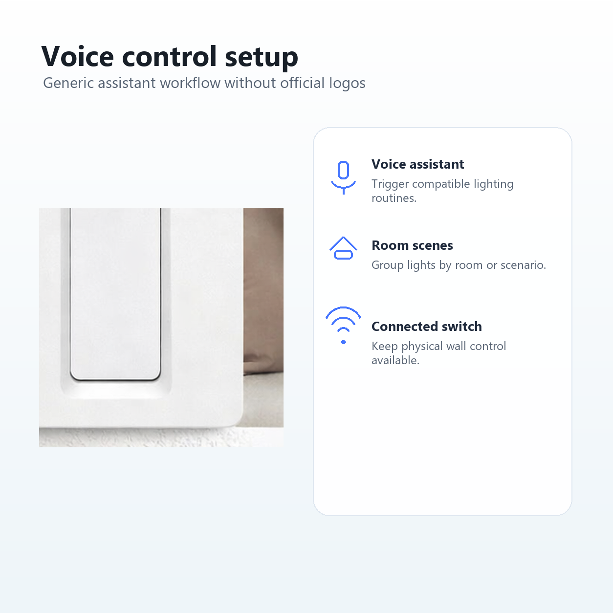 Generic voice control setup image for NéoPush Hybrid Comfort switch