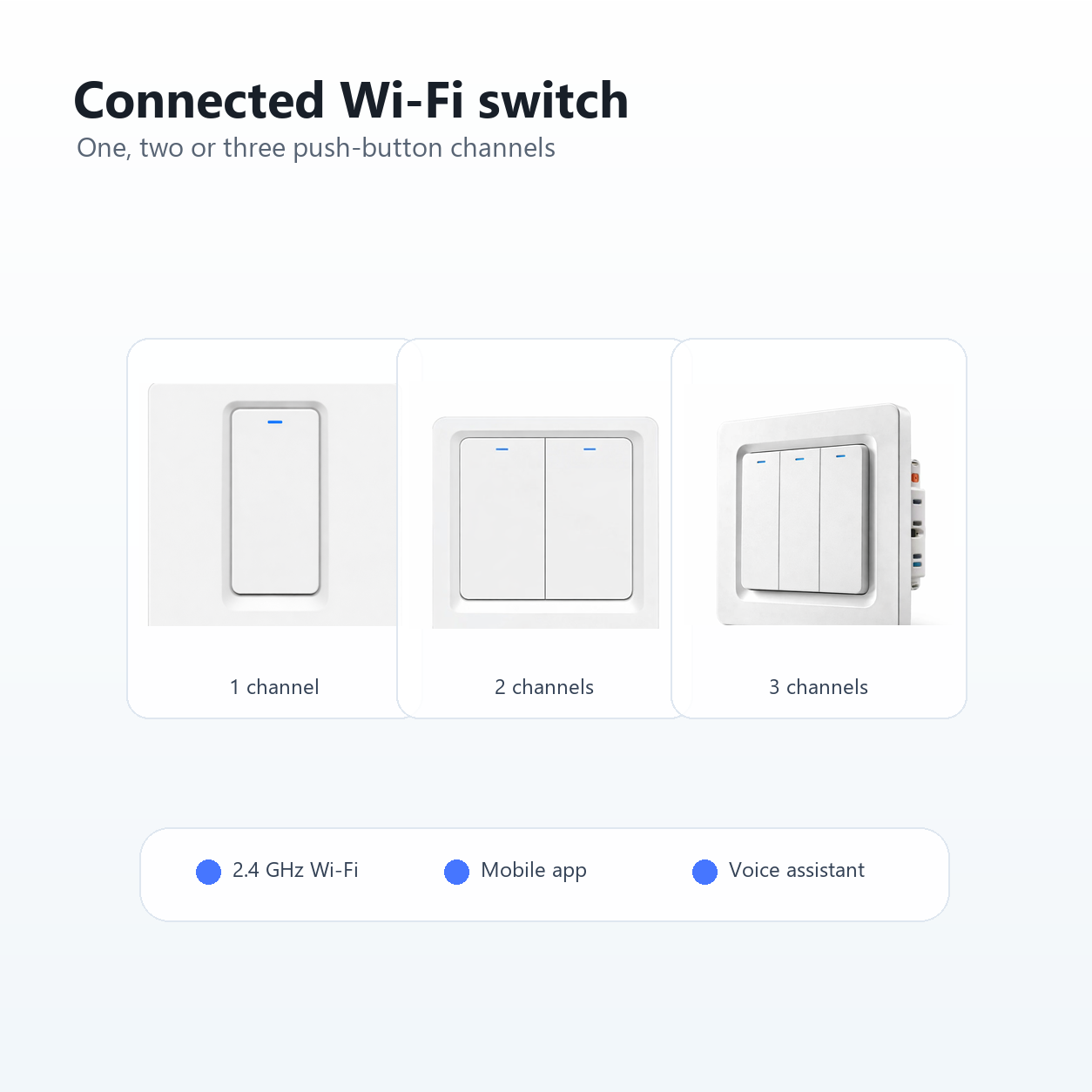 WiFi app control overview for NéoPush Hybrid Comfort push-button switch