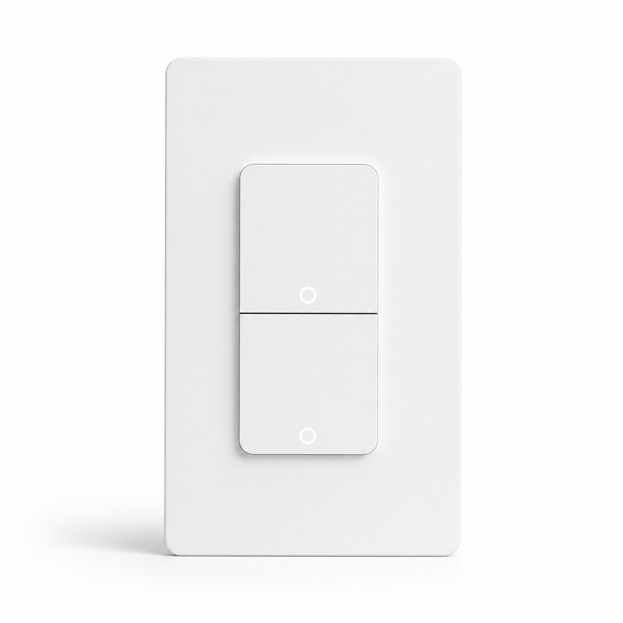 Interrupteur WiFi NéoPush Hybrid blanc à 2 canaux sur fond blanc studio