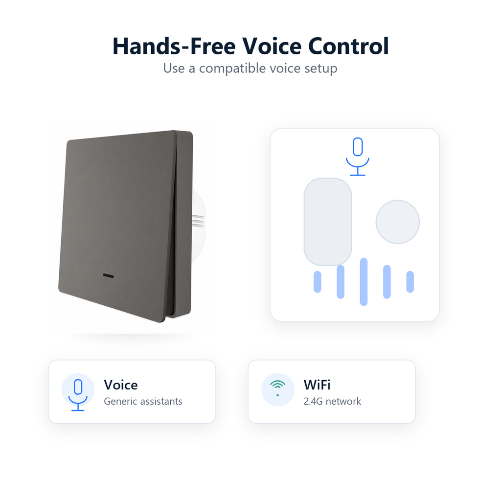 Generic voice control setup for NeoPush RF Comfort smart switch