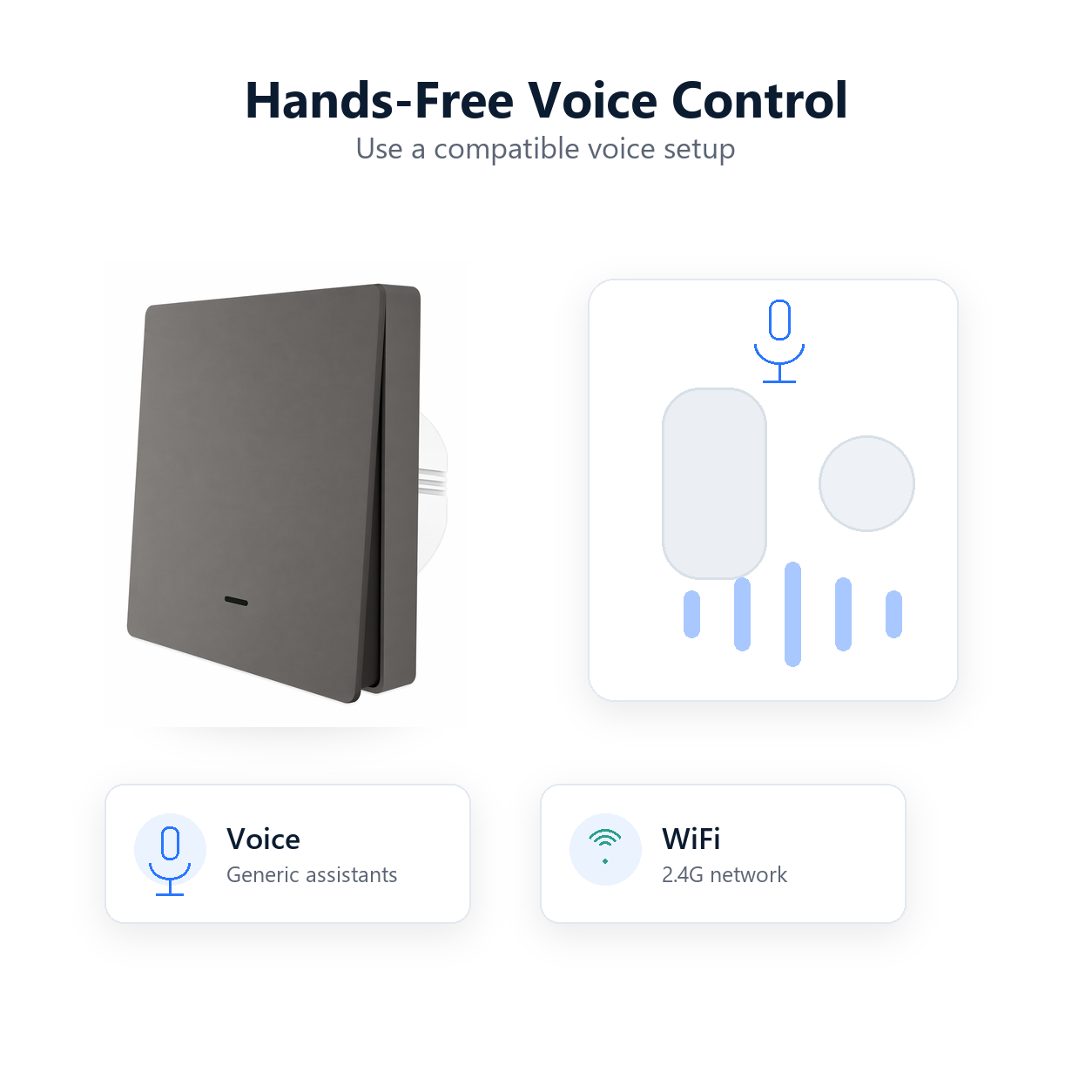 Generic voice control setup for NeoPush RF Comfort smart switch