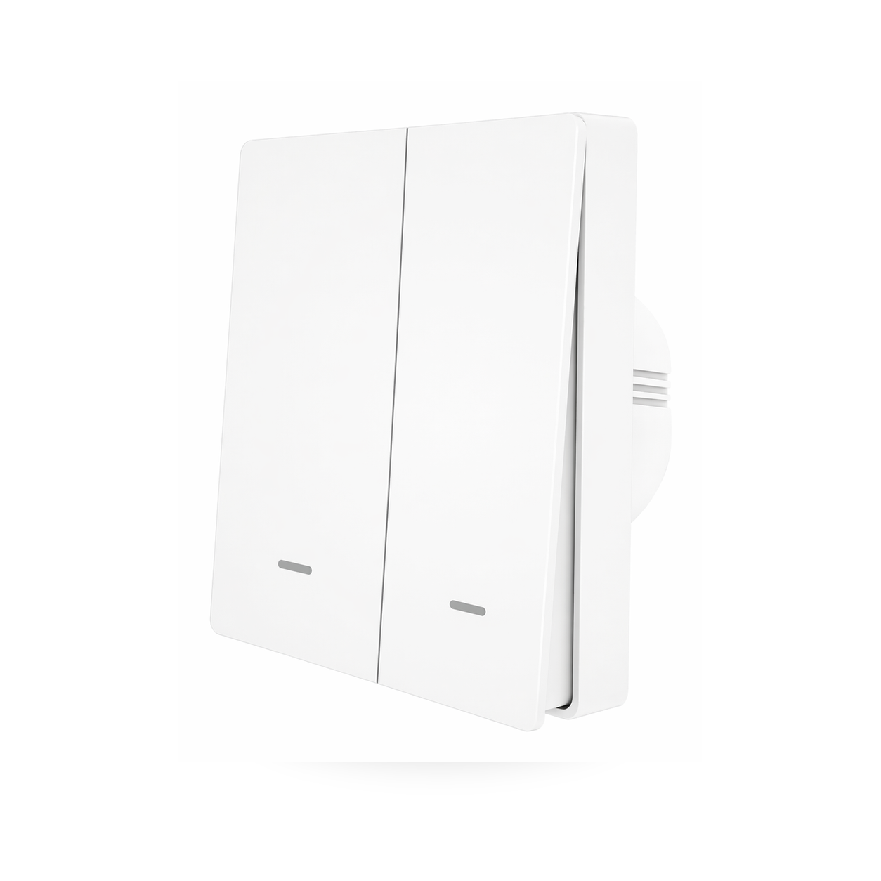 Studio packshot of white NeoPush RF Comfort two-button switch