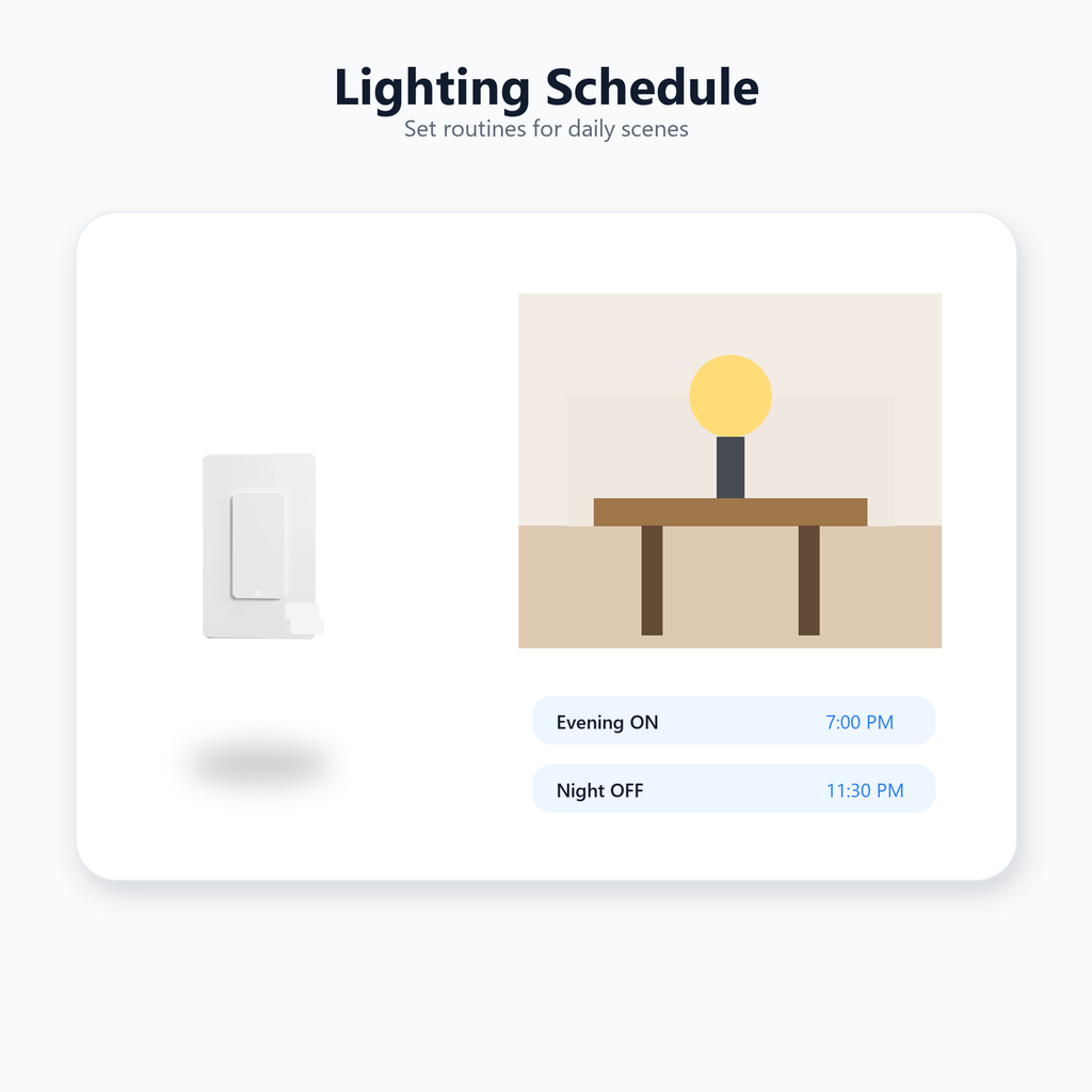 Comfort lighting schedule scene for NéoPush ZigBee Hybrid