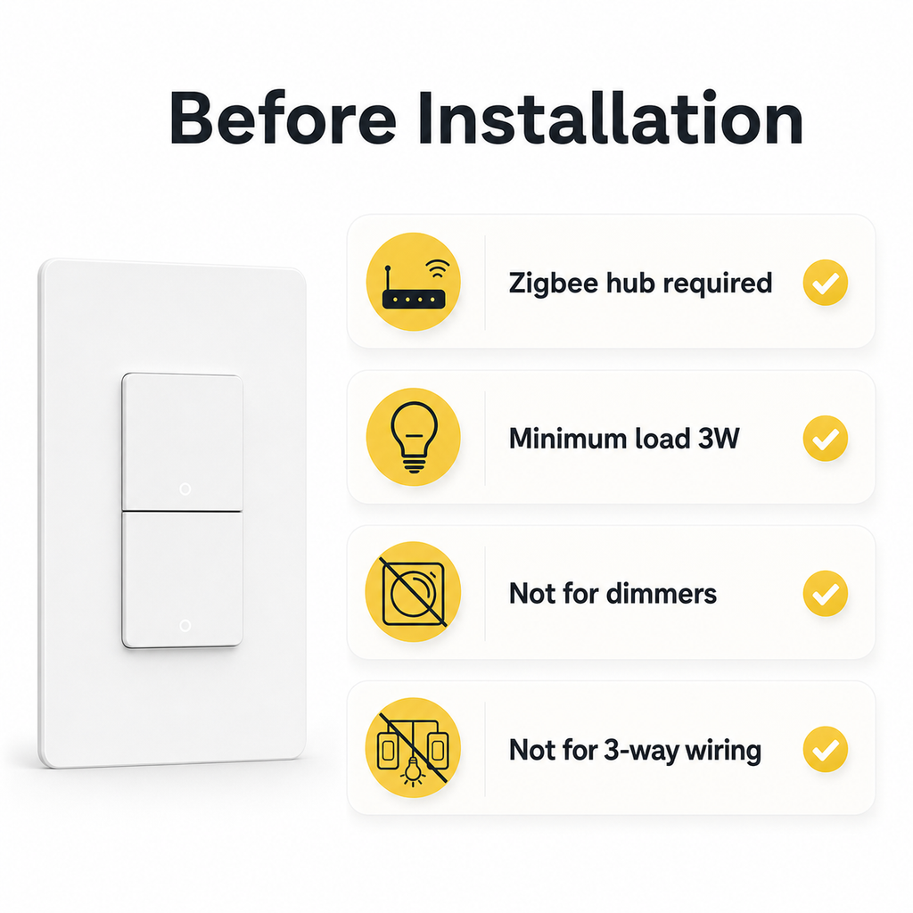 Installation compatibility checklist for NéoPush ZigBee Hybrid