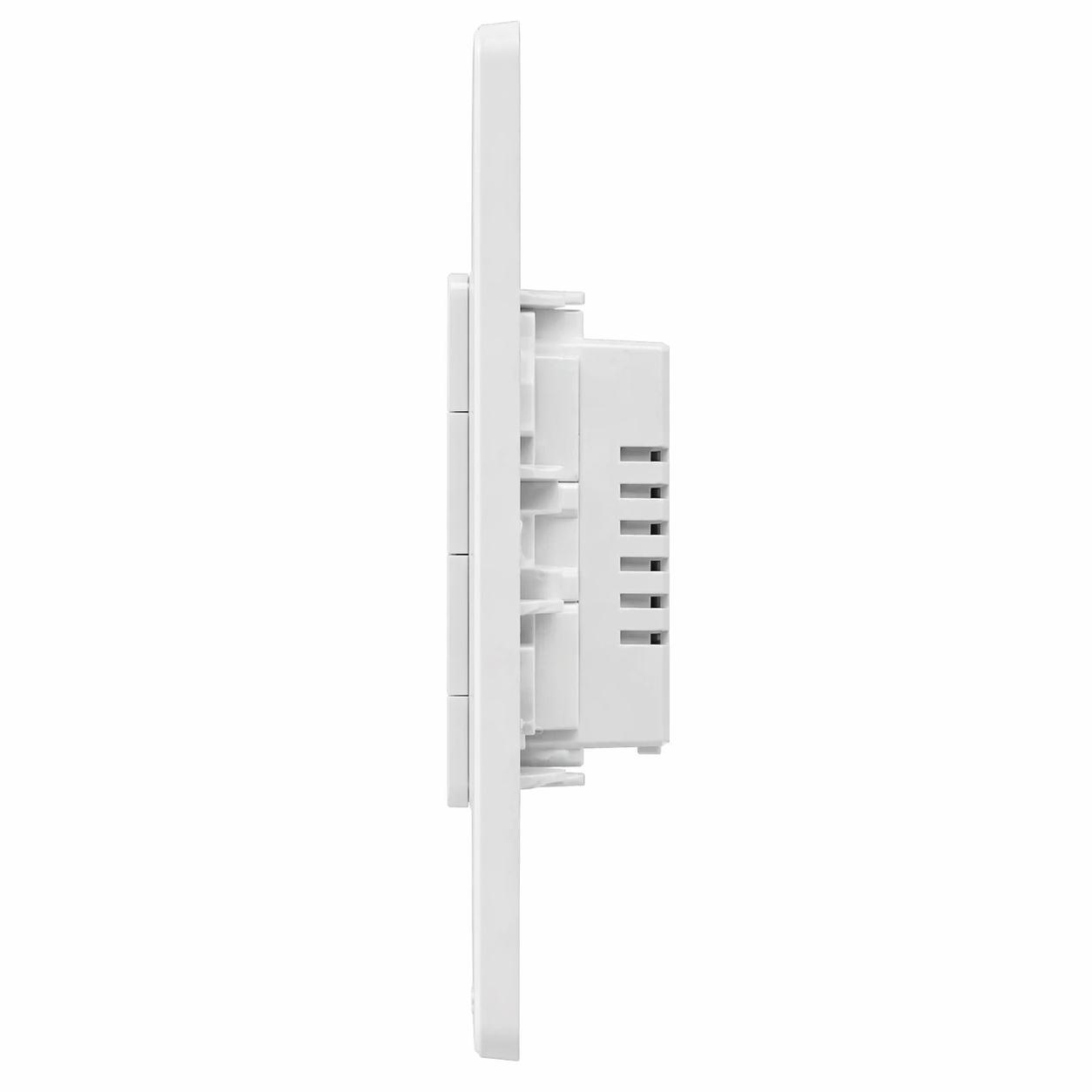 Side profile of NéoPush ZigBee Hybrid switch with rear module