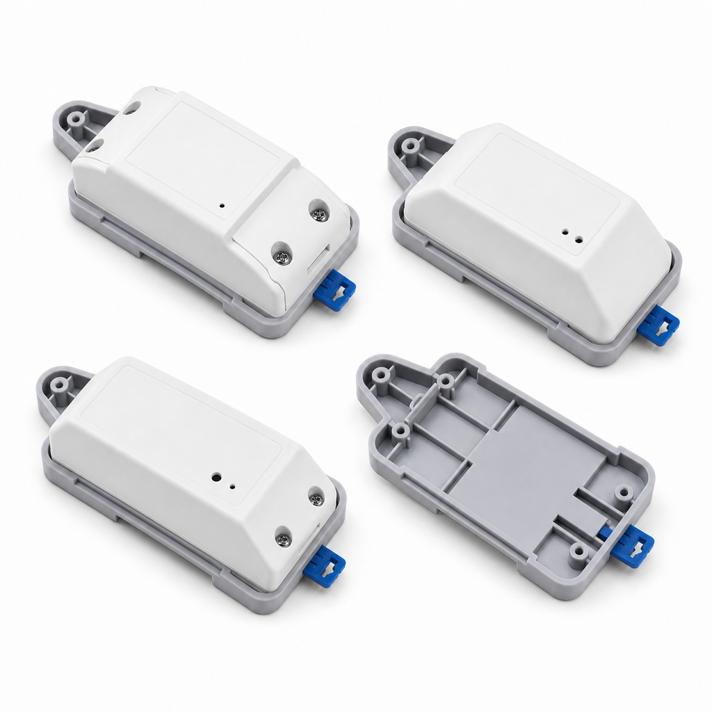Overview of DIN rail tray kit options for compatible smart modules