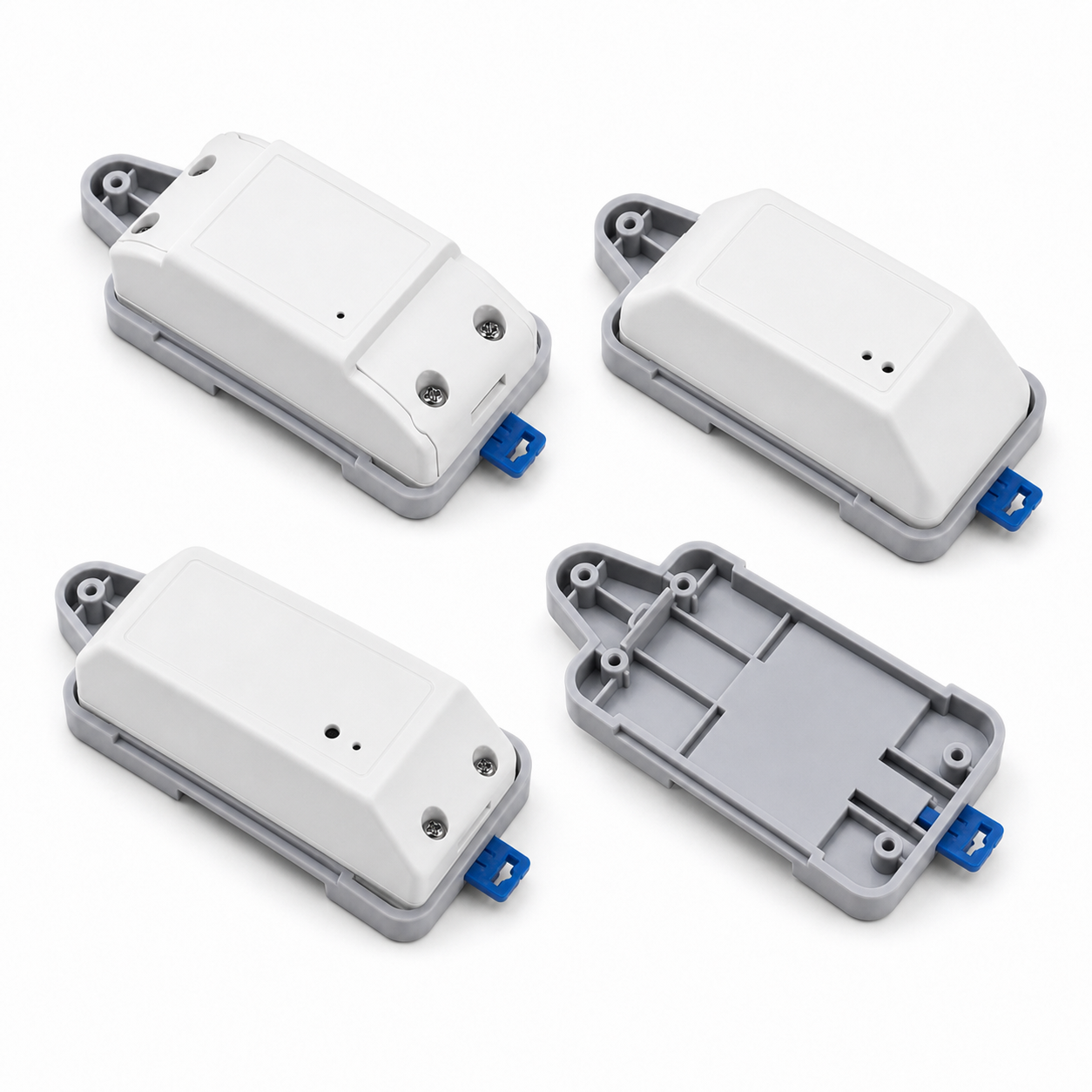 Overview of DIN rail tray kit options for compatible smart modules