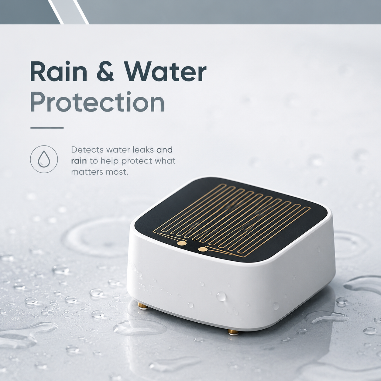 Rain and water protection feature card for compact sensor