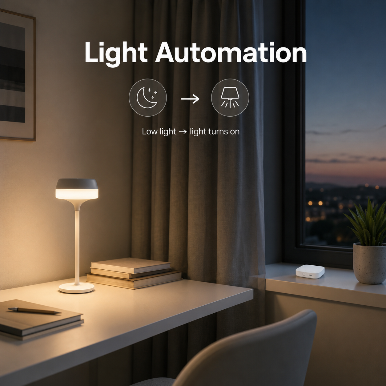 Light automation scene using ambient light detection