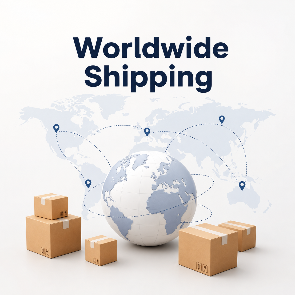 Generic worldwide shipping visual without carrier logos